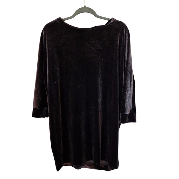 New York & Company Tops - Velvet Tunic Top Holiday Long Sleeve Brown Pullover Size Large